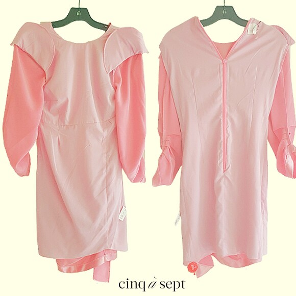 Cinq a Sept NEW Old Money NATALIA Smooth Satin Ruche/Drape Pleats Mini Dress 0 - Picture 10 of 12